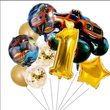 Balony cyfra BLAZZE urodziny urodzinowe AUTKO