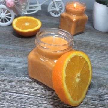 Świeczka sojowa HOME-MADE pomarańcz cynamon.