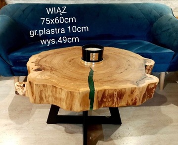 Stolik kawowy 75x60 cm   plaster drewna WYSYŁKA 
