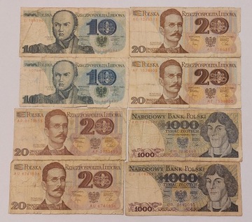 Zestaw banknotów PRL