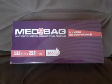 Medibag torebki do sterylizacji 200sztuk 135x255mm