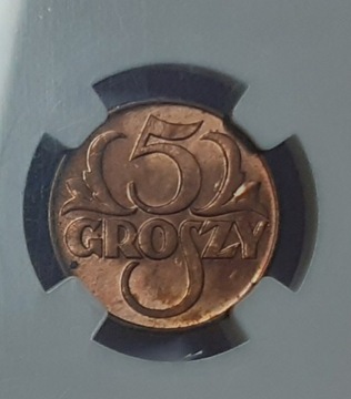 5 groszy 1938 - NGC MS63 RB