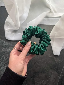 Gumka do włosów scrunchie MINI butelkowa zieleń