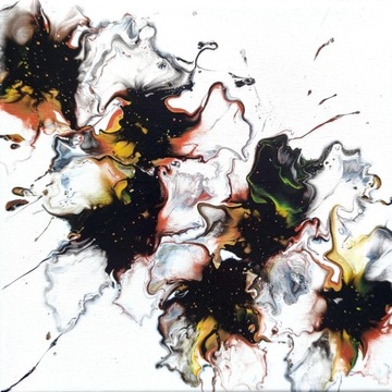 Obraz abstrakcyjny kwiaty 25x25 cm