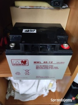 Akumulator żelowy bezobsługowy MW power 12v 40ah 