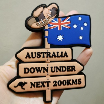 Duży magnes na lodówkę Australia drogowskaz flaga