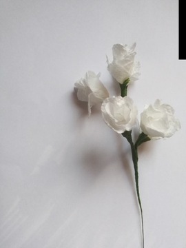 Gałązka białe kwiaty ozdoba 27cm papierowe 2szt