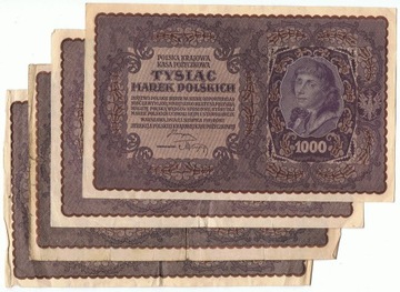 1.000 mkp 1000 marek polskich 1919 4 szt.