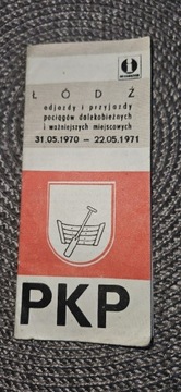 PKP ROZKLAD JAZDY ŁÓDZ 1970