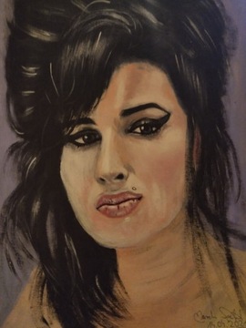 "Amy Winehouse"  Portret ręcznie zmalowany