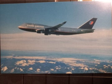 Pocztówka Boeing 747-400  United Airlines
