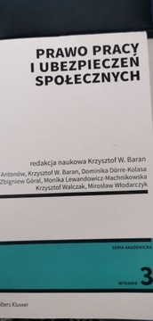 Krzysztof W. Baran, Prawo pracy i ubezpieczeń społ