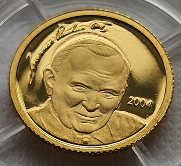 2004 MARIANY PŁN. 5 DOLARÓW JAN PAWEŁ II 1,24g Au