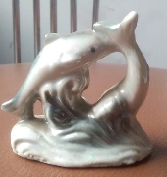 Figurka porcelanowa delfinki mała 