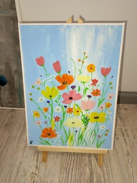 Obraz przedstawiający polne kwiaty