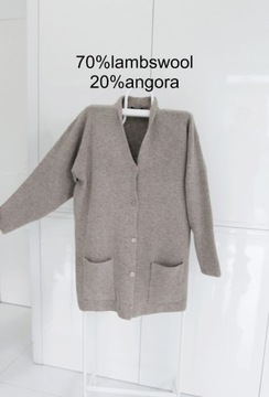 70%wełna jagnięca 20%angora MOVIE, bez wad XL/L