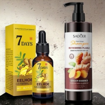 Zestaw szampon i olejek do włosów imbirowy