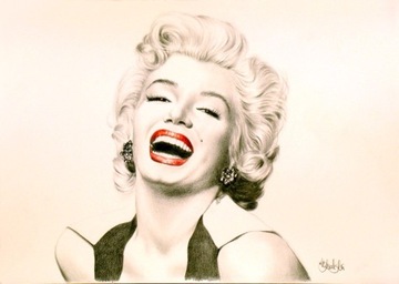 Marilyn Monroe.Kserokopia rysunku ołówkiem A3