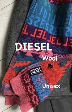 Piekny szal szalik Diesel wool welna duży