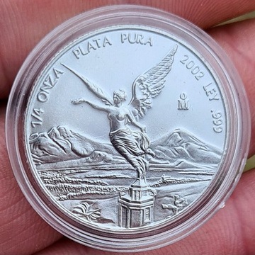 Srebrna moneta Meksyk Libertad 2002, 1/4 oz