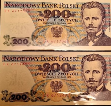 200 zł 1988 r , Jarosław Dąbrowski, Stan !!!