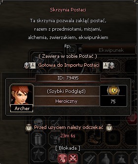 GLEVIA.PL Archer 75 LVL + Healer 75 LVL 