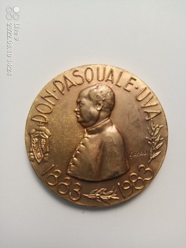 Medal Medalik Don Pasquale Uva 1883-1983 Commemora