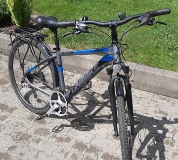 Rower Unibike Flash EQ Man rozmiar 17", Crossowy, grafitowo-niebieski.