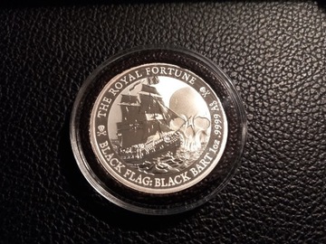 TUVALU 2020 - BLACK FLAG - BLACK BART - 1OZ