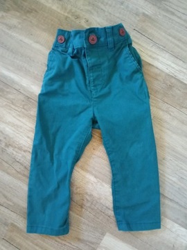 Eleganckie zielone spodnie Next 80 cm 9-12 m-cy