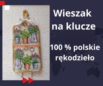 Wieszak na klucze, rękodzieło, wieszak drewniany. 