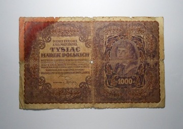 stary banknot  Tysiąc Marek Polskich 