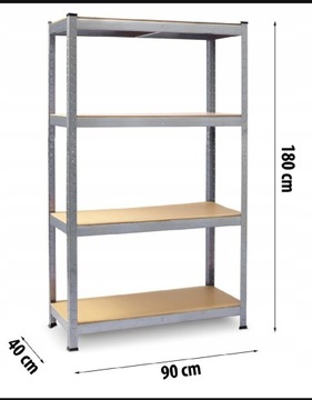 Regał magazynowy metalowy 180x 90x 40 4 półki