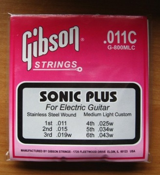 Struny Gibson Sonic Plus do gitary elektrycznej