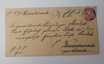 List z miejscowości Sprottau z roku 1875