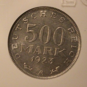 500 MARK - MAREK 1923 A NIEMCY  GCN MS69 SKRĘTKA