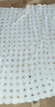 Narzuta Koc szydełkowana biała 175x175 
