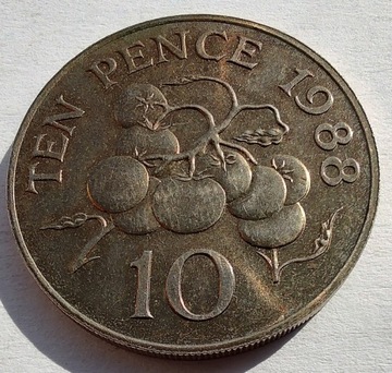 GUERNSEY 10 Pence 1988 okołoMENNICZA