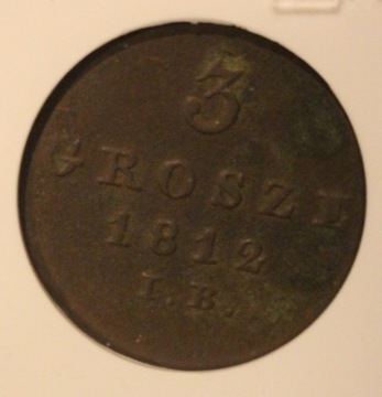 3 GR GROSZE 1812 I.B Księstwo Warszawskie GCN XF40