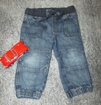 spodnie niemowlęce Lupilu jeansy grube r. 80/9-12m