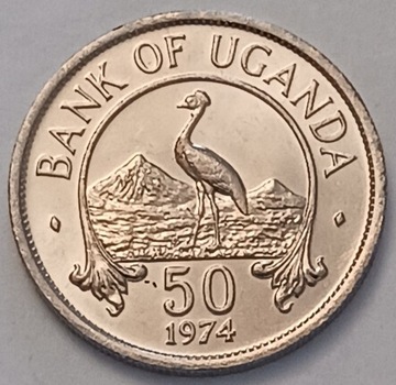 50 centów 1974r. Uganda ładna Nakład 10.000.000