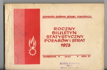 ROCZNY BIULETYN STATYSTYCZNY POŻARÓW '73 PRL