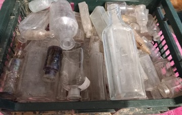 Stare butelki apteczne zestaw ok 50-60 szt