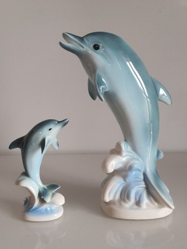 Filigranowy japoński wazon z motywem delfinów