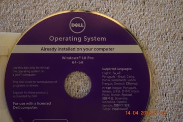 Płyta  CD Dell Windows Professional 10 64-bit