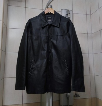 Skórzana kurtka marynarka leather skóra czarna XL 