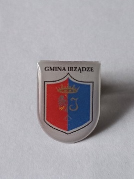 Herb gmina Irządze przypinka pin odznaka wpinka