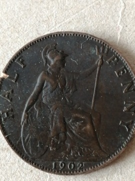 Wielka Brytania 1/2 penny 1902