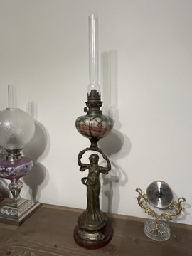 Lampa naftowa figuralna Francja XIX w.