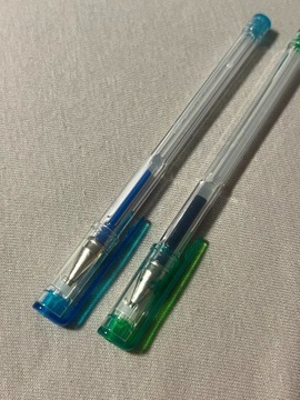 2 długopisy szkoła school niebieski zielony